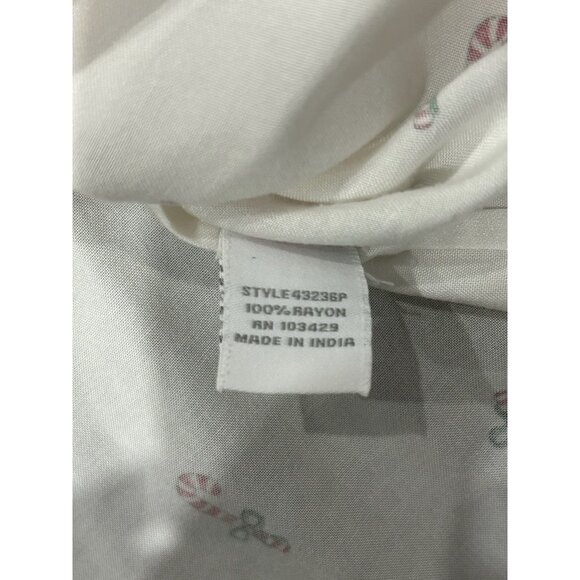 Intro Womans White Button-Up Blouse Candy Cane Print Top Size 1X - Picture 6 of 9